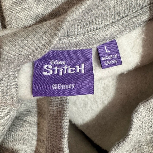 DISNEY Gray and Blue Stitch Crewneck Sweatshirt - Picture 7 of 8